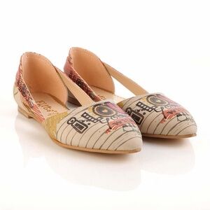 Goby I Love You Ballerina Stylish Beige and Red Women's Flats